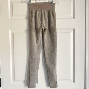 Gymshark‎ Vital Seamless Workout Leggings Gray Pink Logo Womens Size XS
